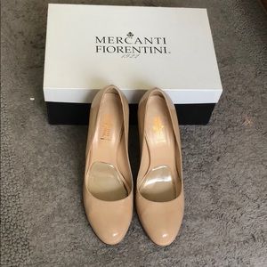 Nude patent heels